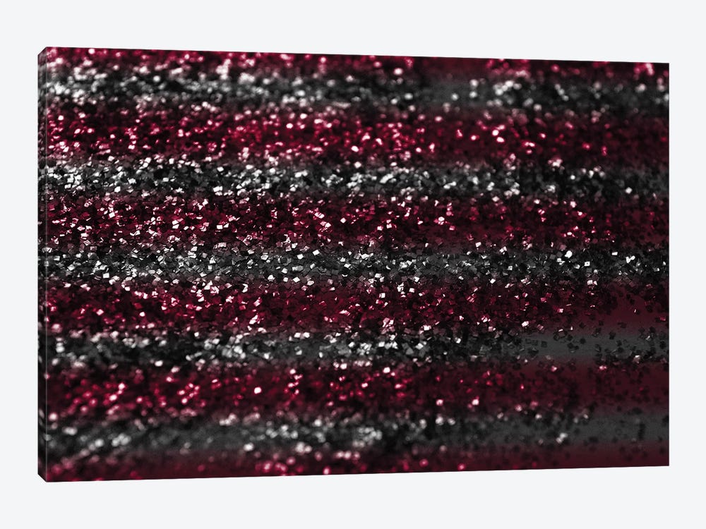 Sparkling Red Gray Lady Glitter Stripes I by Anita's & Bella's Art 1-piece Canvas Art
