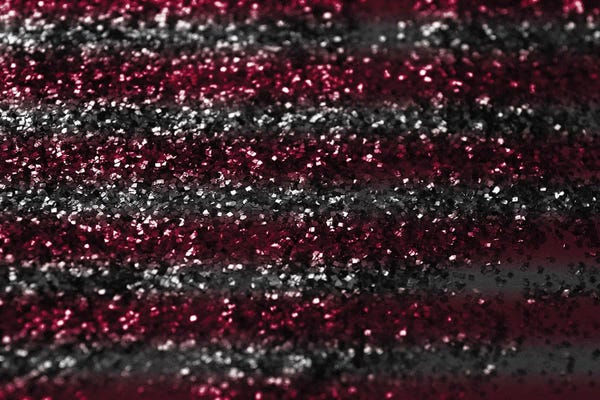 Stripes: Sparkling Red Gray Lady Glitter Stripes I by Anita's & Bella's Art