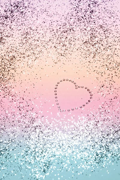 Hearts: Summer Unicorn Girls Glitter Heart I by Anita's & Bella's Art