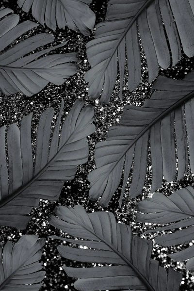 Banana Leaves II Glitter Glam by Anita's & Bella's Art framed canvas print