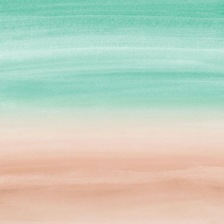 Touching Soft Emerald Beige Watercolor Abstract I