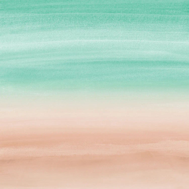 Touching Soft Emerald Beige Watercolor Abstract I