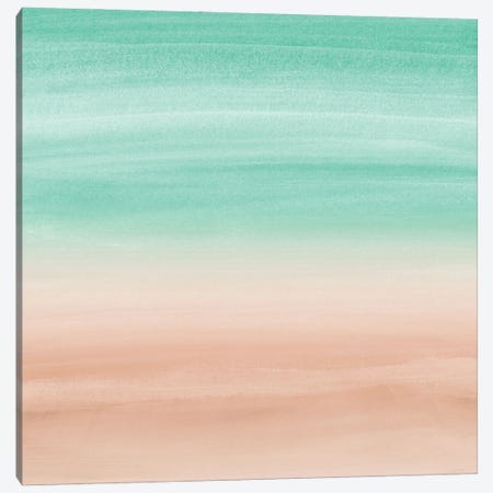Touching Soft Emerald Beige Watercolor Abstract I Canvas Print #ABM273} by Anita's & Bella's Art Canvas Wall Art