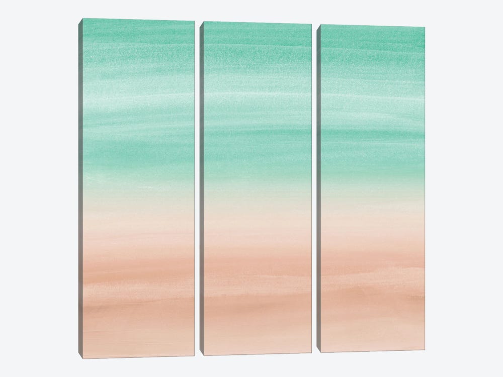 Touching Soft Emerald Beige Watercolor Abstract I by Anita's & Bella's Art 3-piece Canvas Art