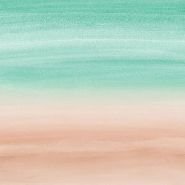 Abstract Watercolors: Touching Soft Emerald Beige Watercolor Abstract I by Anita's & Bella's Art