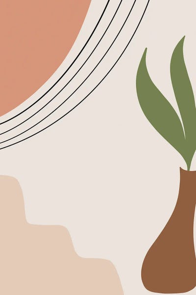 Tropical Minimal Abstract I by Anita's & Bella's Art framed canvas print