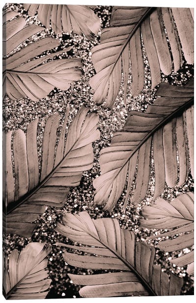 Banana Leaves Glitter Glam III Canvas Art Print - Anita's & Bella's Art