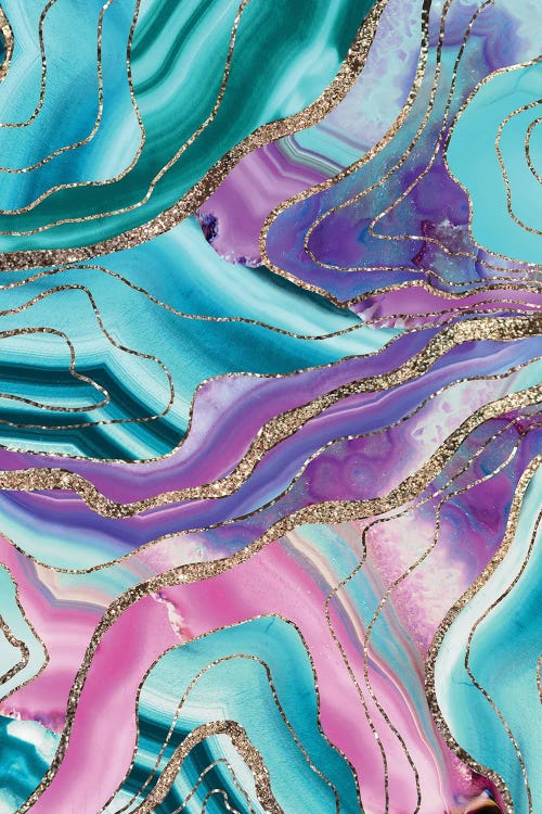 Unicorn Mermaid Agate Glitter Glam I by Anita's & Bella's Art wall art
