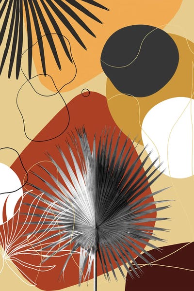 Yin Yang Fan Palm Finesse I by Anita's & Bella's Art framed canvas print