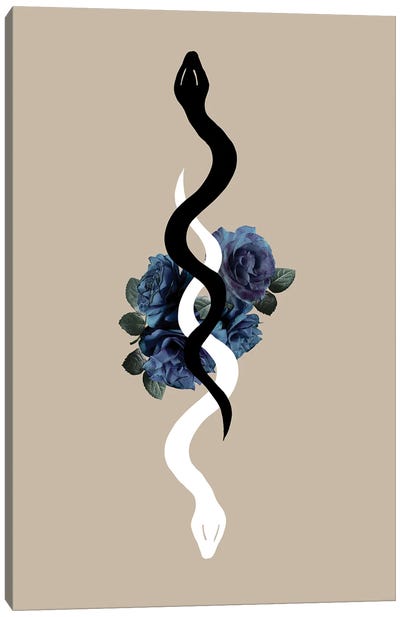 Yin Yang Snake Glam I Canvas Art Print - Snake Art