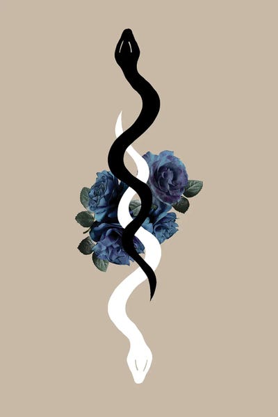 Anita's & Bella's Art: Yin Yang Snake Glam I by Anita's & Bella's Art