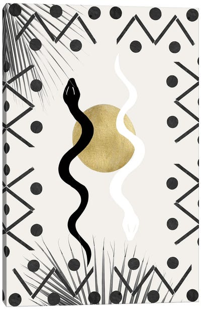 Yin Yang Snakes Moon Palm Finesse I Canvas Art Print - Anita's & Bella's Art