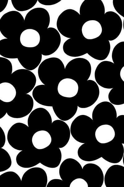 Black & White Pop Culture Art: Black White Retro Dasies I by Anita's & Bella's Art