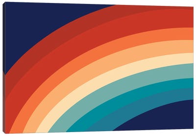 Retro Rainbow I Canvas Art Print - Rainbow Art