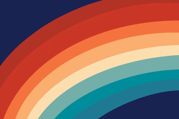 Rainbows: Retro Rainbow I by Anita's & Bella's Art