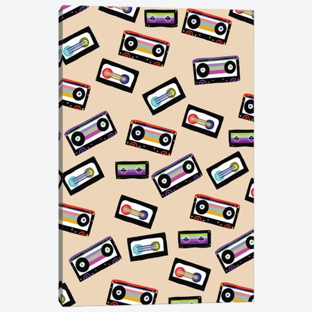 Retro Rainbow Cassette Tapes I Canvas Print #ABM325} by Anita's & Bella's Art Art Print