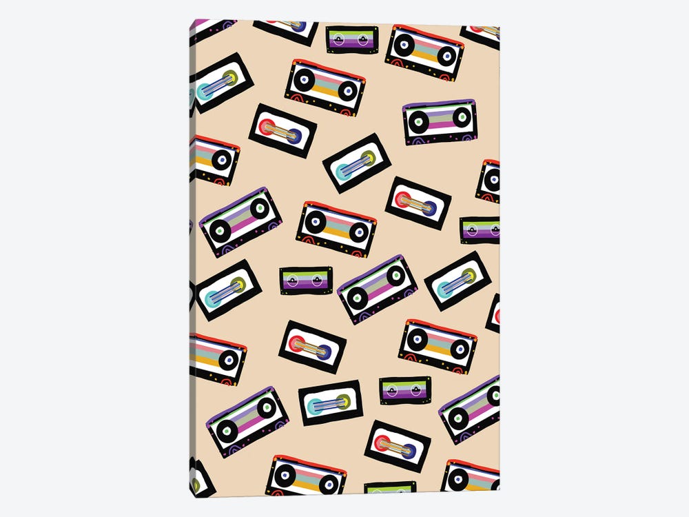 Retro Rainbow Cassette Tapes I by Anita's & Bella's Art 1-piece Canvas Wall Art