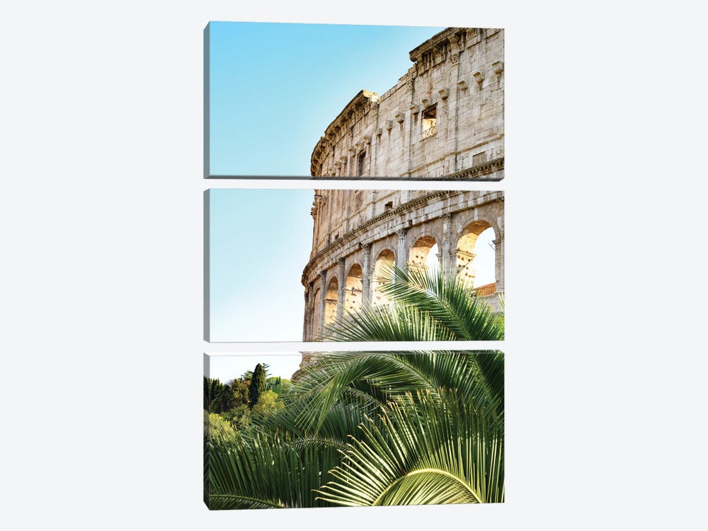 The Colosseum In Rome With Palm II by Anita's & Bella's Art 3-piece Canvas Artwork