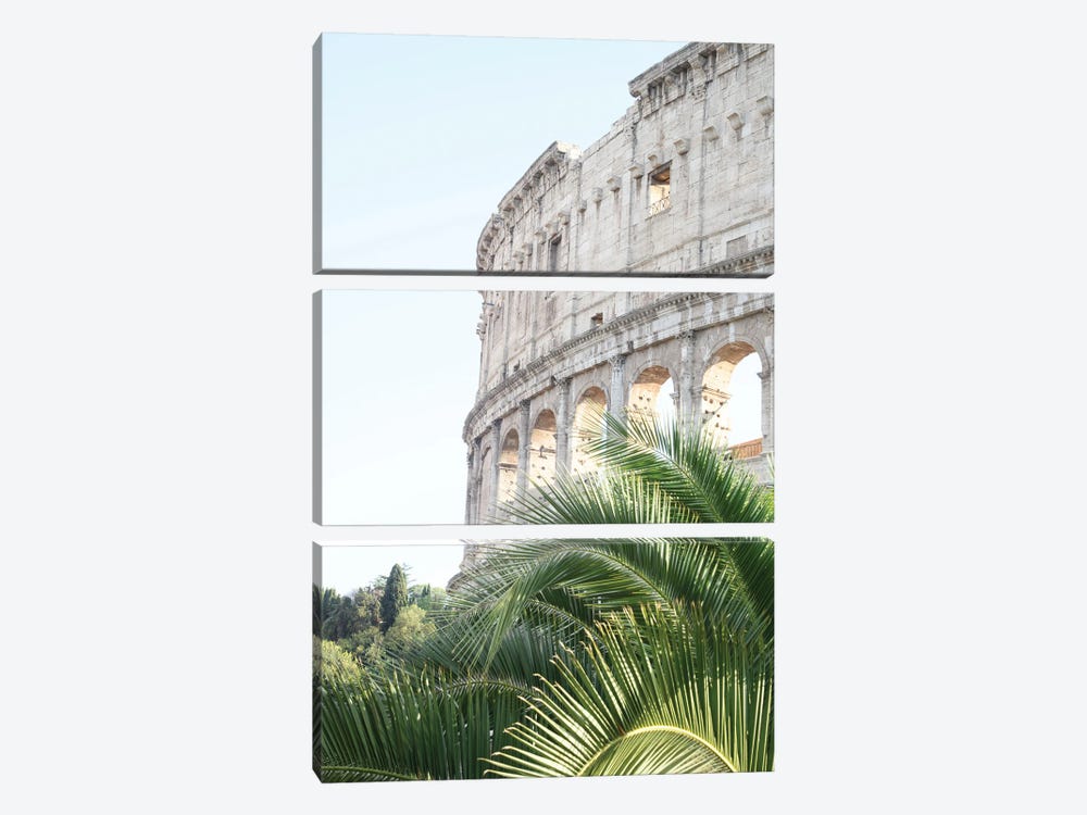 The Colosseum In Rome With Palm I by Anita's & Bella's Art 3-piece Canvas Art