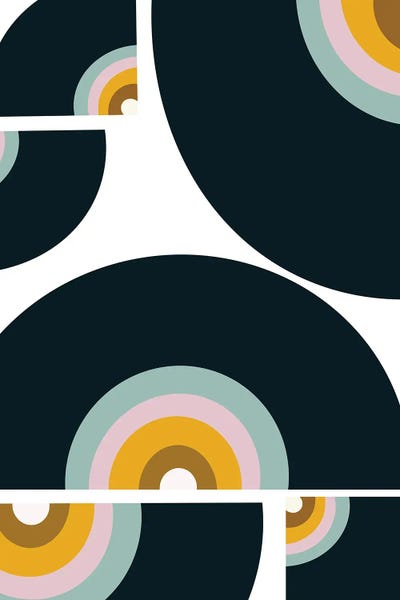 Media Formats: Retro Rainbow Vinyl I by Anita's & Bella's Art