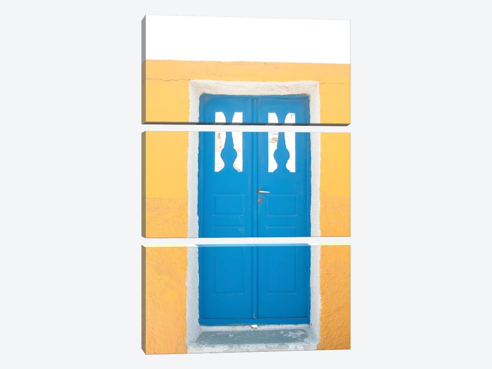 Yellow Meets Blue Door In Santorini I by Anita's & Bella's Art 3-piece Canvas Artwork