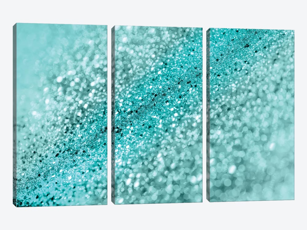Aqua Ocean Bokeh Glitter by Anita's & Bella's Art 3-piece Canvas Artwork
