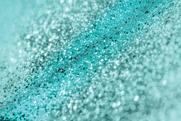 Glam Bedroom: Aqua Ocean Bokeh Glitter by Anita's & Bella's Art