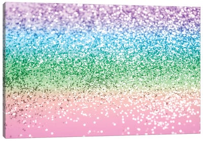 Rainbow Unicorn Glitter (Faux Glitter) Canvas Art Print - Colorful Abstracts