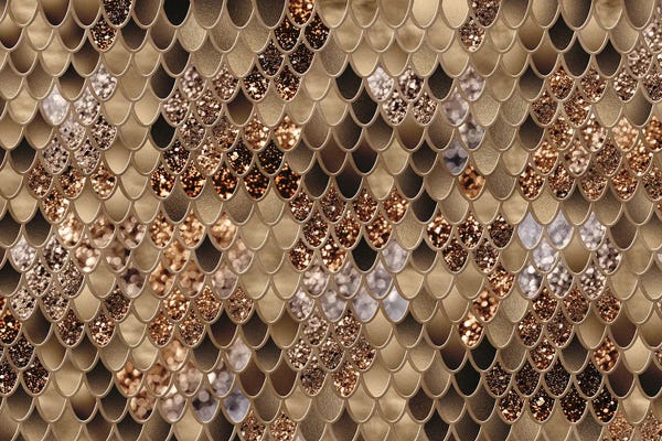 Mermaids: Mermaid Scales Glam III (Faux Glitter) by Anita's & Bella's Art