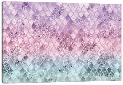 Mermaid Glitter Scales IIA (Faux Glitter) Canvas Art Print - Geometric Art