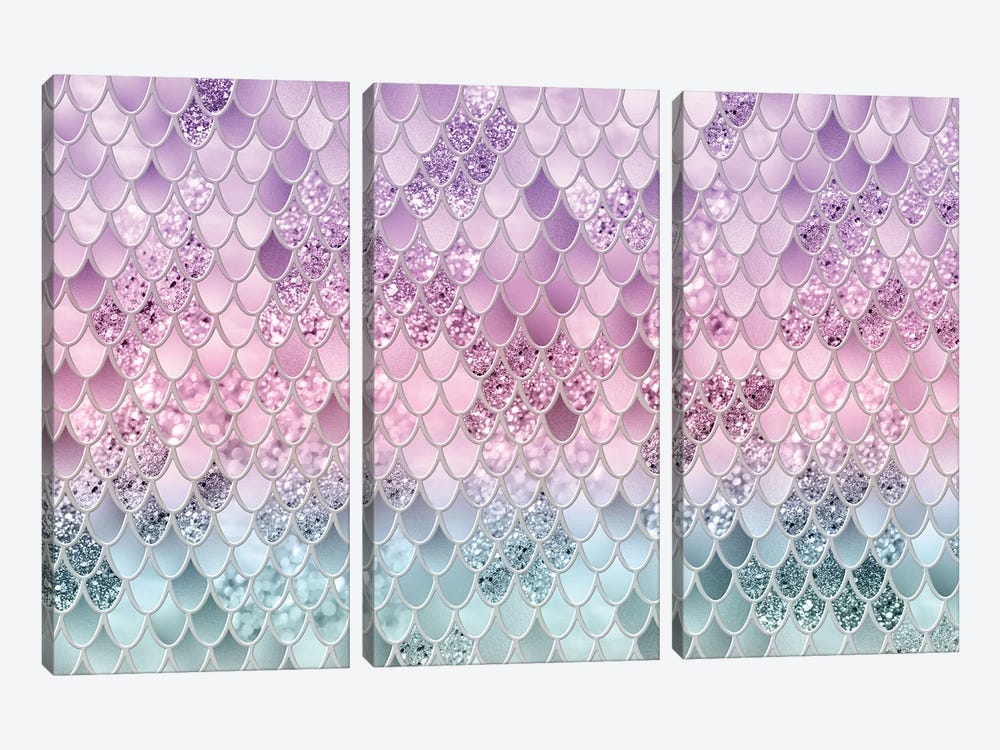 Mermaid Glitter Scales IIA (Faux Glitter) by Anita's & Bella's Art 3-piece Canvas Art Print