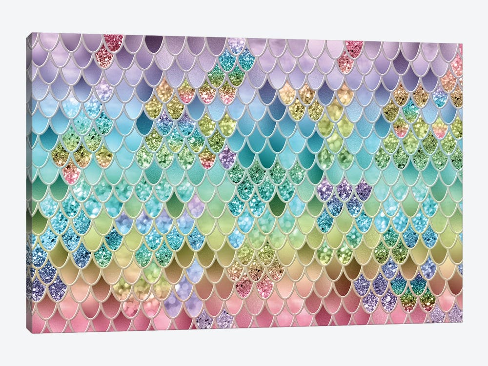 Summer Mermaid Glitter Scales (Faux Glitter) by Anita's & Bella's Art 1-piece Canvas Art