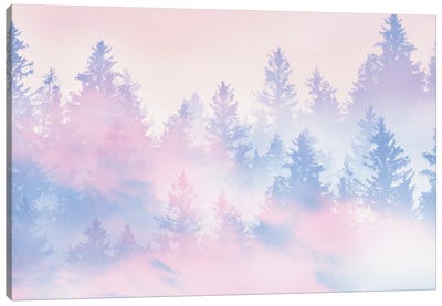 Pastel Forest Dream III Canvas Art Print - Mist & Fog Art