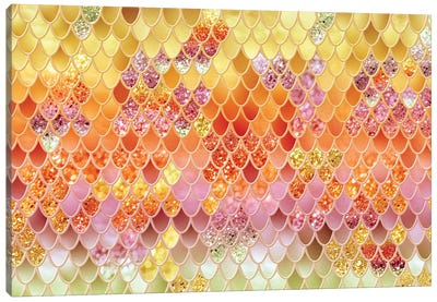 Summer Mermaid Glitter Scales IV (Faux Glitter) Canvas Art Print - Anita's & Bella's Art
