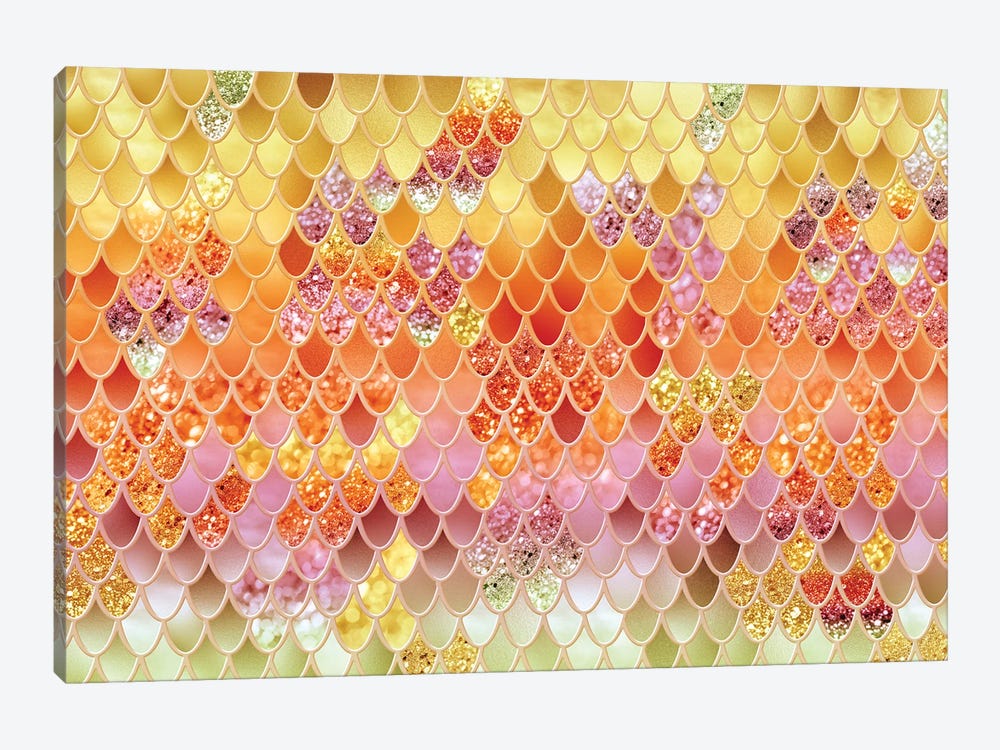 Summer Mermaid Glitter Scales IV (Faux Glitter) by Anita's & Bella's Art 1-piece Canvas Wall Art