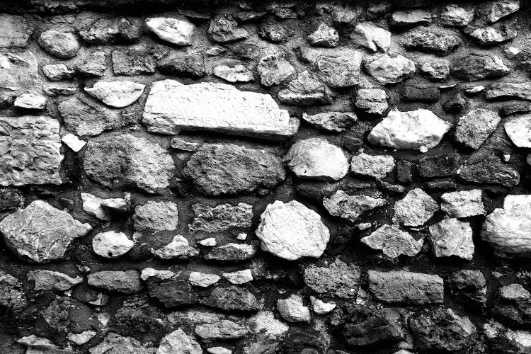 Black White Stone Wall I