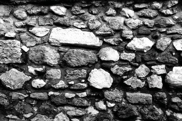 Anita's & Bella's Art: Black White Stone Wall I by Anita's & Bella's Art