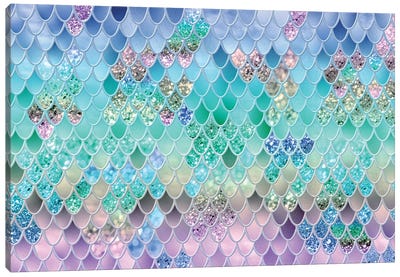 Summer Mermaid Glitter Scales VIII Canvas Art Print - Anita's & Bella's Art