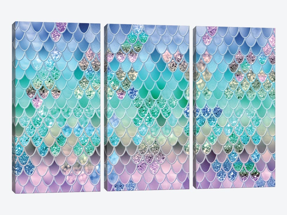 Summer Mermaid Glitter Scales VIII by Anita's & Bella's Art 3-piece Art Print