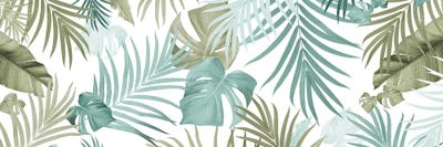 Tropical Jungle Leaves Pattern XVII by Anita's & Bella's Art canvas print