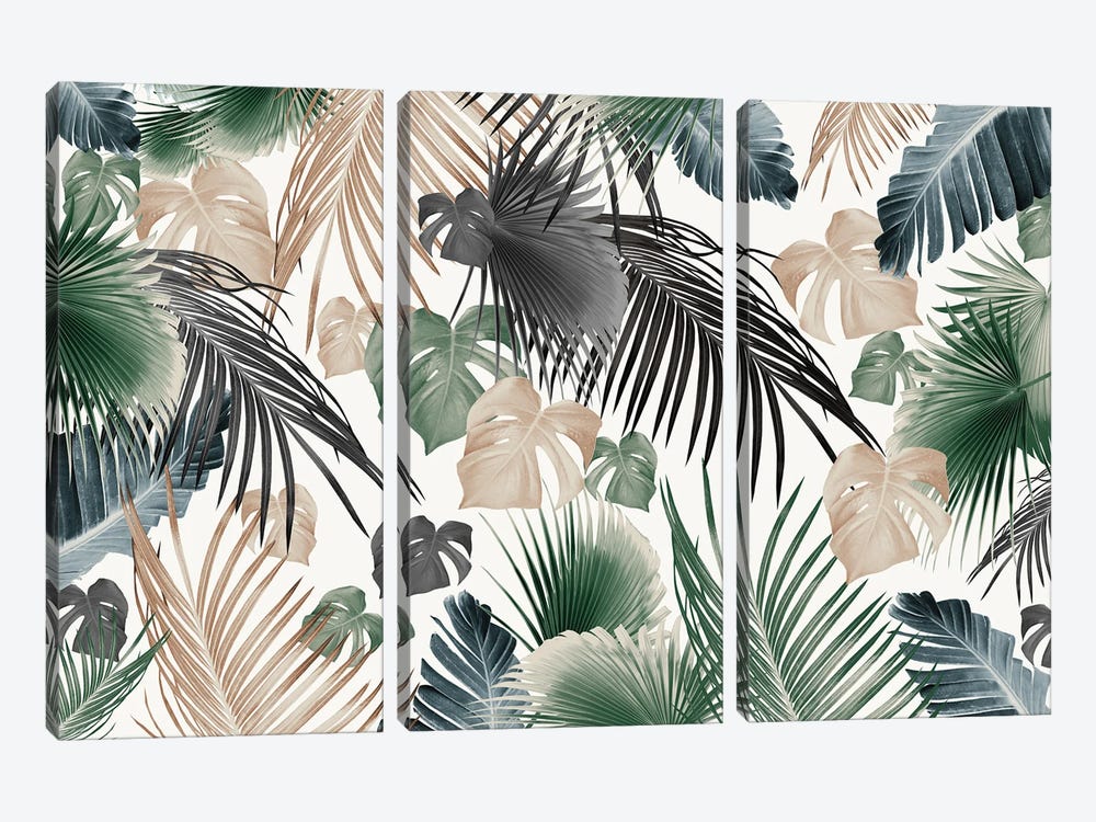 Tropical Jungle Leaves Dream XIII by Anita's & Bella's Art 3-piece Canvas Print
