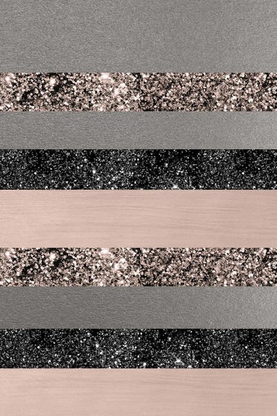 Stripes: Blush Glitter Glam Stripes I by Anita's & Bella's Art