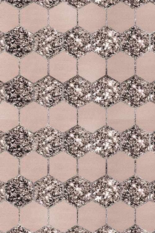 Blush Hexagon Glitter Glam II by Anita's & Bella's Art wall art