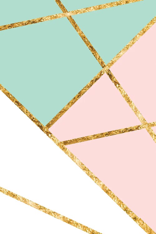 Blush, Mint, White Geo With Gold I