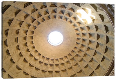 The Pantheon In Rome III Canvas Art Print - Dome Art
