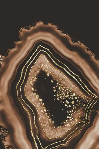 Anita's & Bella's Art: Brown Agate Gold Foil Glam I by Anita's & Bella's Art