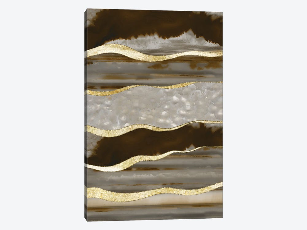 Brown Agate Gold Stripe Glam I by Anita's & Bella's Art 1-piece Canvas Print