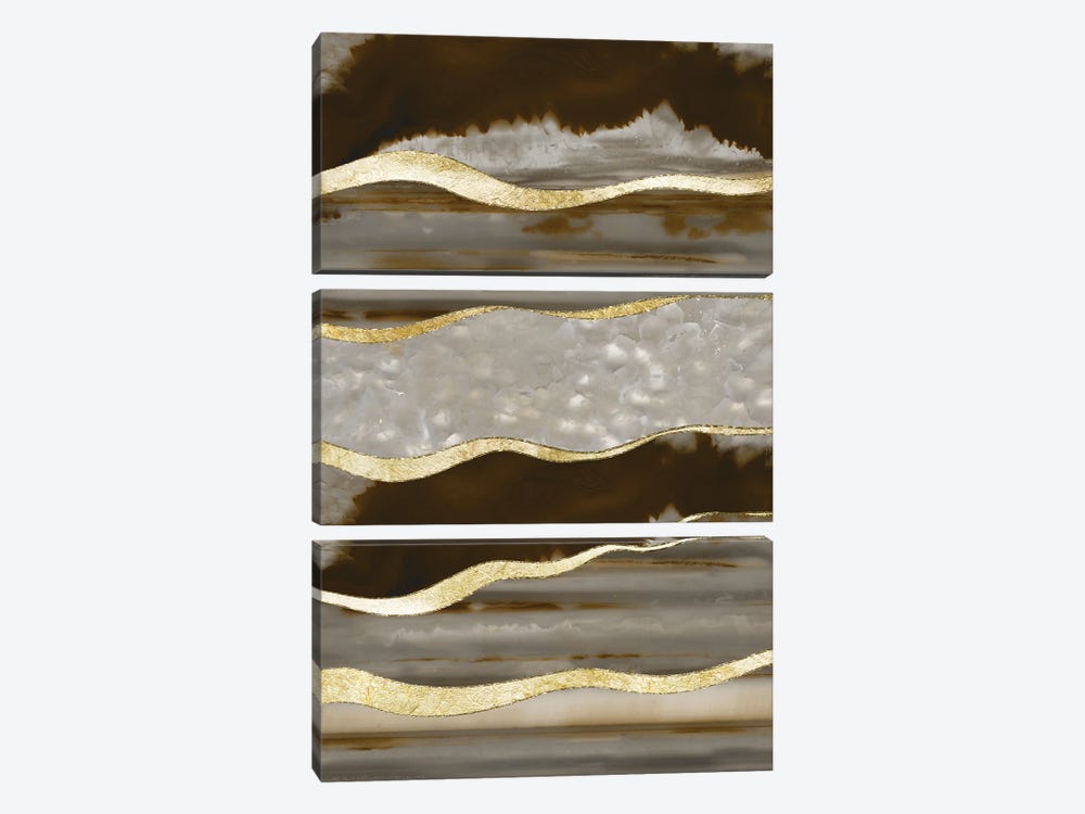 Brown Agate Gold Stripe Glam I by Anita's & Bella's Art 3-piece Art Print