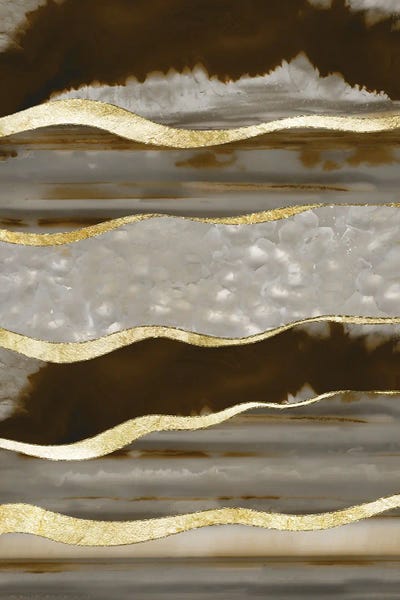 Agates, Geodes & Minerals: Brown Agate Gold Stripe Glam I by Anita's & Bella's Art