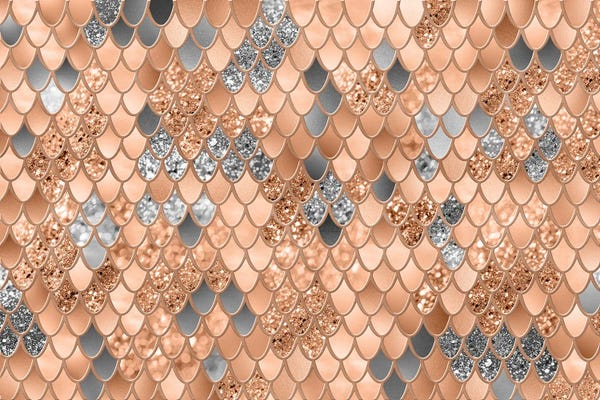 Anita's & Bella's Art: Peach Fuzz Gray Mermaid Scales Glam I by Anita's & Bella's Art